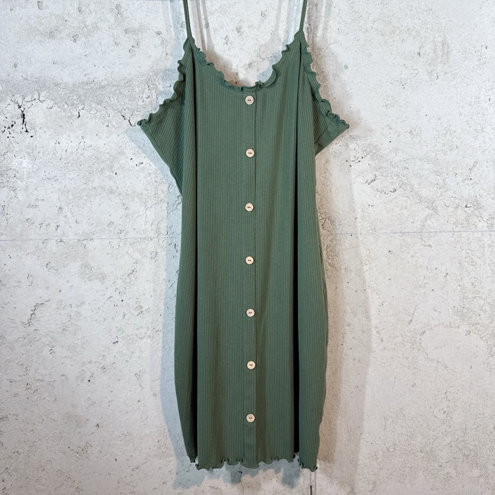 Elegant Green Button-Front Mini Dress